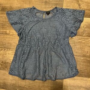 Elegant Lace Blouse in Blue